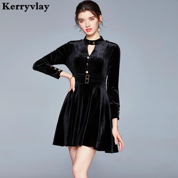 

casual dresses hepburn style velvety bottomed little black dress women club mini party roupa feminina vestidos mujer k8720, Black;gray