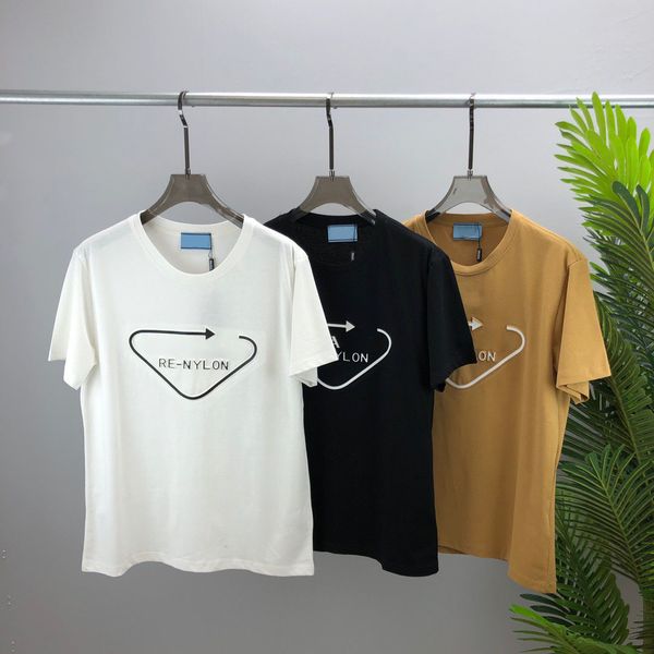 

2021ss spring and summer new high grade cotton printing short sleeve round neck panel t-shirt size: m--xl-xxl-xxxl color: black white, White;black