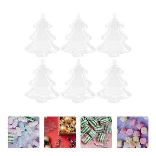 

gift wrap 6pcs acrylic storage boxes delicate candy snack containers (transparent)