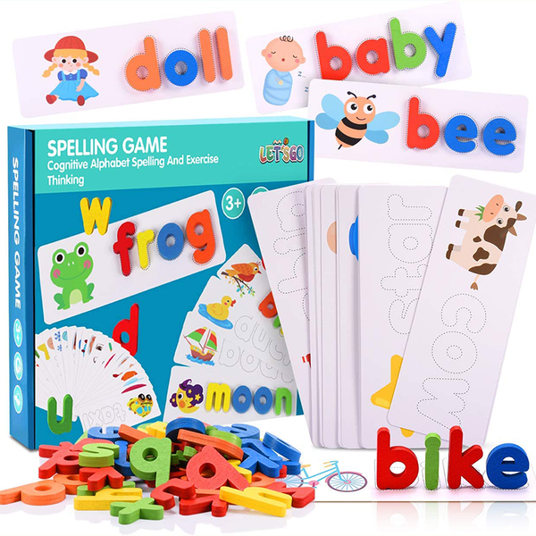 

DIY Spelling Word Game Wooden Toys Early Education Puzzle Letter Spelling Preschool Children Enlightenment Education Baby Toys