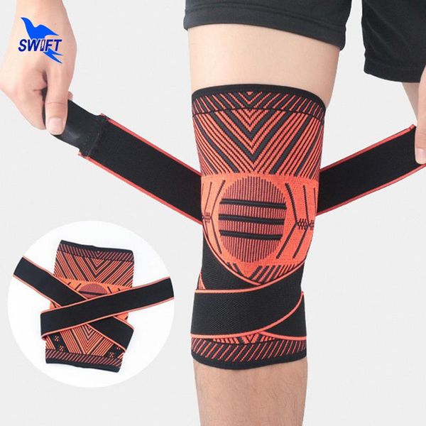 

elbow & knee pads 2 pcs sports brace support men removable pressurized straps elastic fitness basketball volleyball leg protector, Black;gray