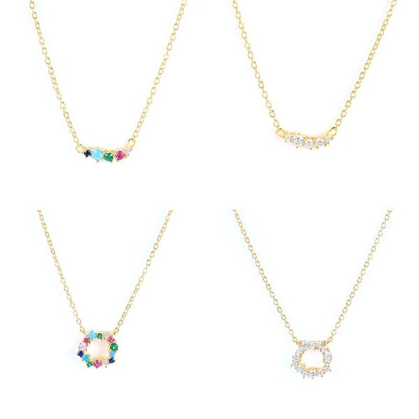 

chains mc colorful zircon clavicle necklace 925 sterling silver women choker with geometric pendant bohemia lady fine jewelry