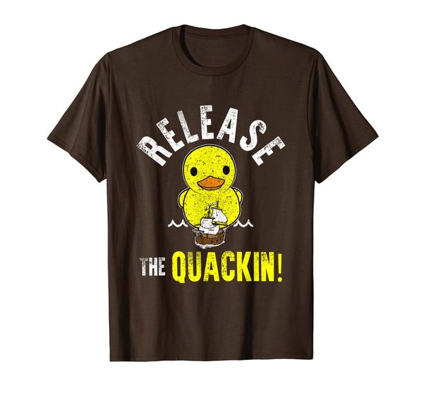 

cool release the quackin t-shirt yellow rubber duck gift, White;black