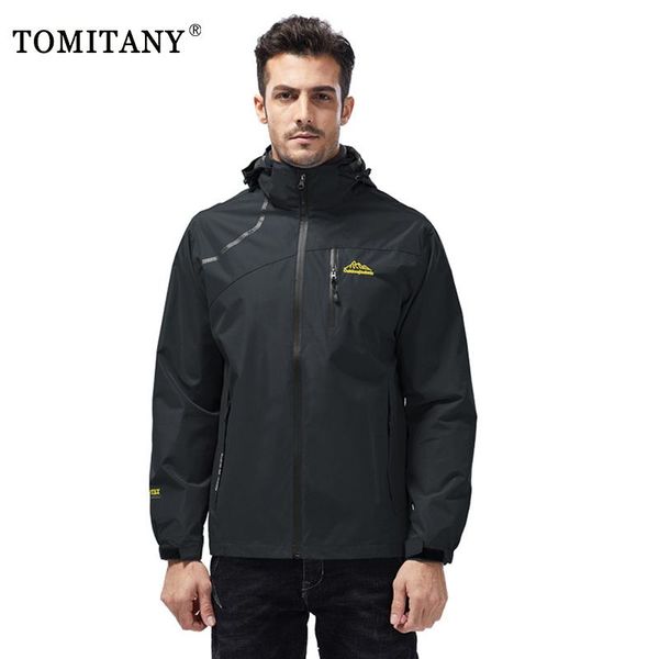 

men's jackets large size jacket men waterproof hiking coat autumn outdoor sports camping climbing trekking windbreaker male, Black;brown