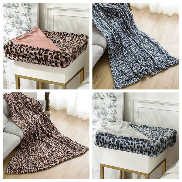 

warm blanket home textile leopard fashion pattern blankets spring winter thicken soft double side rug