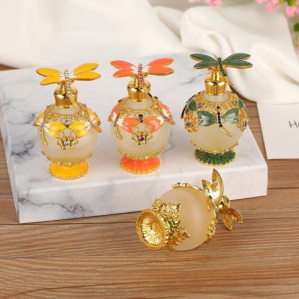 

storage bottles & jars 50 pcs wholesale 25ml vintage perfume bottle essential oils frosted glass dragonfly ser head cosmetic accessories
