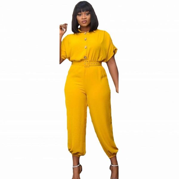 

loose jumpsuits women turn down collar single breasted rompers fashion casual solid playsuit streetwear party bodysuits women's &, Black;white