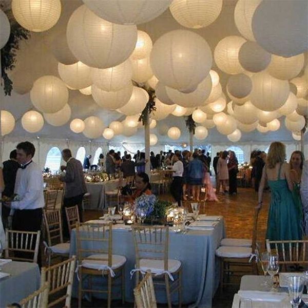 30 pcs chinês lanternas de papel misturado lanternas pendurado lanternas de papel bola para festa de aniversário decoração de casamento luz 4 a 12 polegadas 211216