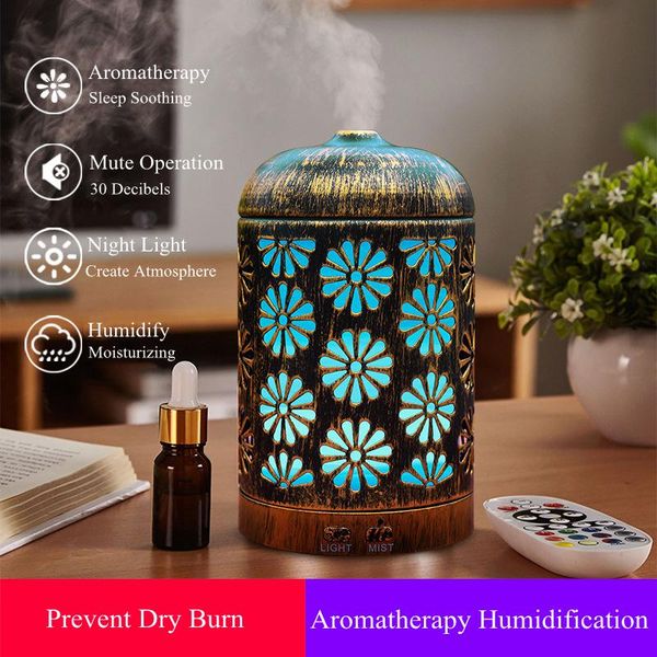 

humidifiers iron wrought hollow aroma diffuser ultrasonic air humidifier with color changing led light aromatherapy essential oil