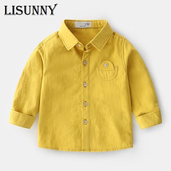 

spring european american style enfant boys shirts cotton children clothes long sleeve solid kids blouses boy shirt 1-6y, White;black