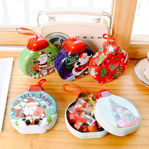 

gift wrap christmas round tinplate box candy biscuit jar decoration
