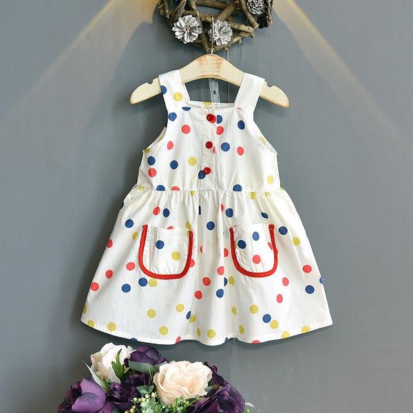 

kids dresses for baby girls polka dot sling dress girl's, Red;yellow