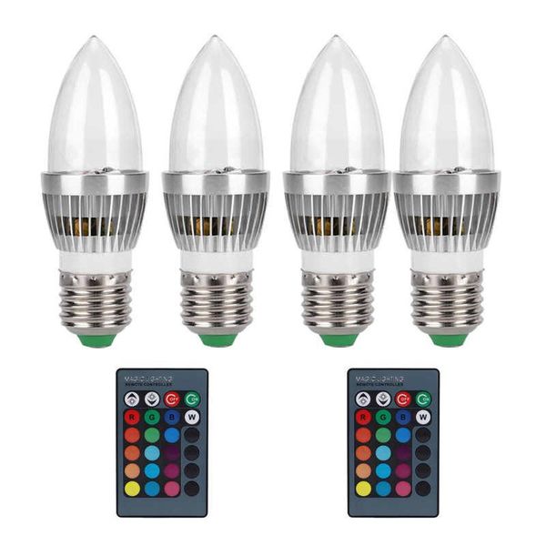 

bulbs led lamp e14 lampen 3w e27/e12 rgb candle remote control aluminium alloy lights 85-265v 18w 15w 12w 9w 6w