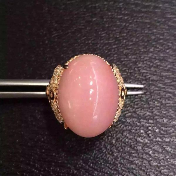 

cluster rings wedding ring pink opal 100% natural real 925 sterling silver, Golden;silver
