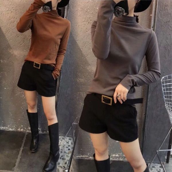 

women's sweaters sweaterseuropean semi high collar slim long sleeve base coat can be worn outside in autumn and winter with sweater ins, White;black