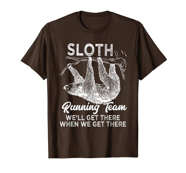 

funny quote sloth running team t-shirt men women gift, White;black