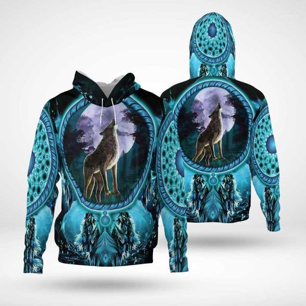 

men's hoodies & sweatshirts native wolf pattern 3d women/men hipster streetwear outfit autumn girls hiphop hood clothes drop ship-7, Black
