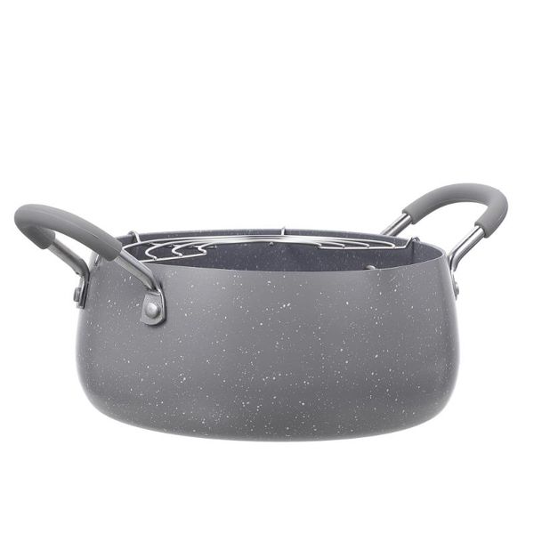

pans 1pc mini frying pot chicken pan japanese tempura fryer with drain rack