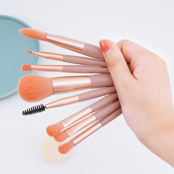 

cosmetics, beauty and makeup brushes tool kits for powder, eye shadow, foundation, blush, blending 10 pieces,