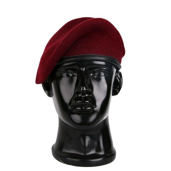 

berets us army airborne special forces group purplish red wool beret, Blue;gray