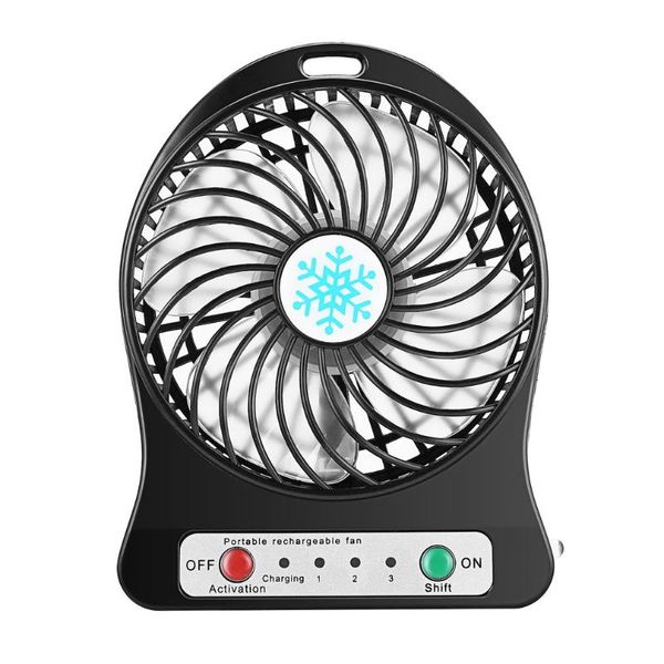 

electric fans mini portable fan usb rechargeable air cooler 4-inch 3 modes speed led lighting function deskstudent