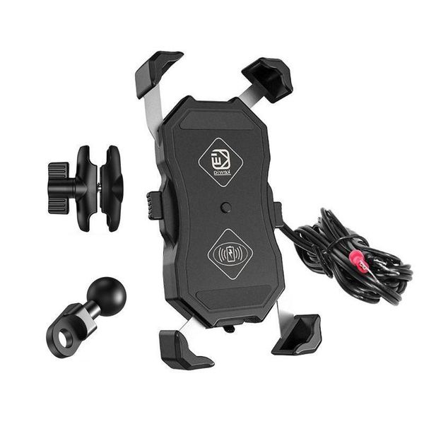 

cell phone mounts & holders telephone support for bicycles or motorcycles, 15w, qi, wireless qc3.0, usb, waterproof, mobile charger