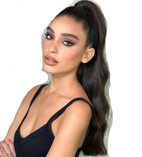 

compare with similar items natural color body wave ponytail remy human hair extensions wrap around by hook & loop 10-24inch 140g, Black