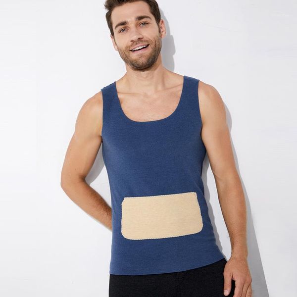 

men 2021 winter style heating and warm-keeping vest dralon fever men's silk patch vests, Black;white