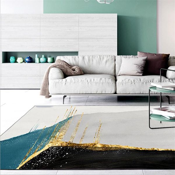 

carpets area rug for living room abstract landscape gold line pattern thick carpet bedroom floor mat 100% polyester