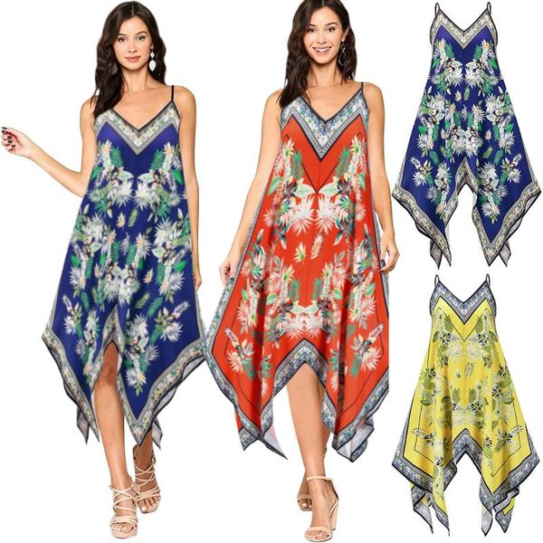 

casual dresses 2021 summer skirt v-neck floral suspender dress, Black;gray