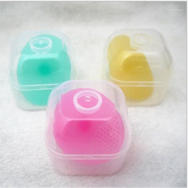 

baby bath brush oval blackhead remover facial cleaning pad head washing with box silicone skin care dhl 200sets1