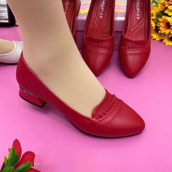 

dress shoes women leather heel women's 2021 fashion chaussure femme zapatos mujer, Black