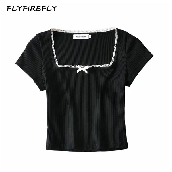 

summer crop women vintage graphic t shirts korean fashion purple s short sleeve cute elegant black white 220314