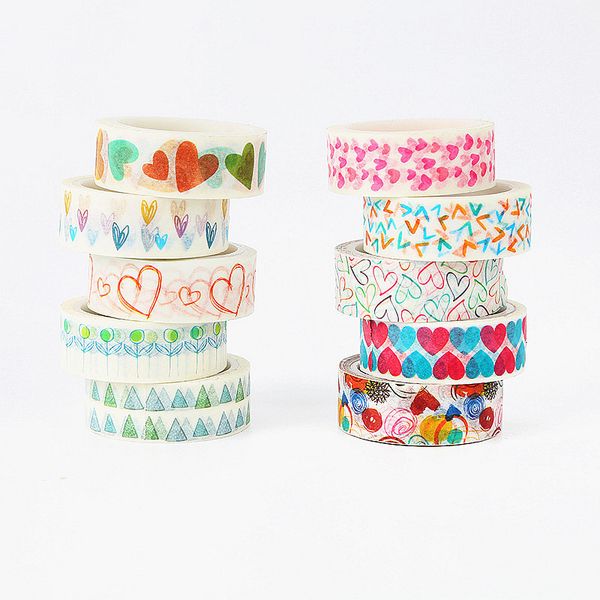 

6Pieces/Lot 1 Pcs DIY 20 Style Washi Tape Paper Decorative Adhesive Tape Masking Tapes Stickers Size 15mm*5m Masking Tape School Office Supp