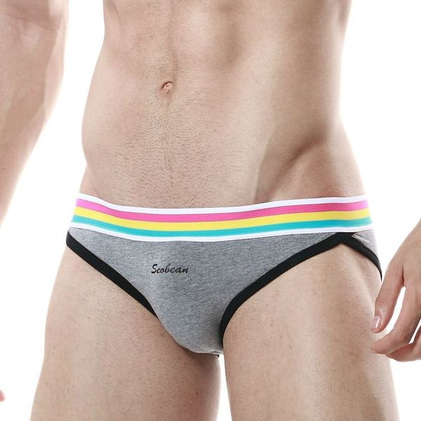 

seobean new coming men's low rise cotton briefs underwear, Black;white