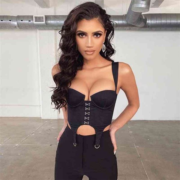 

low cut black crop women camisole spring wild home wear high street leisure tank tees femme 210518, White
