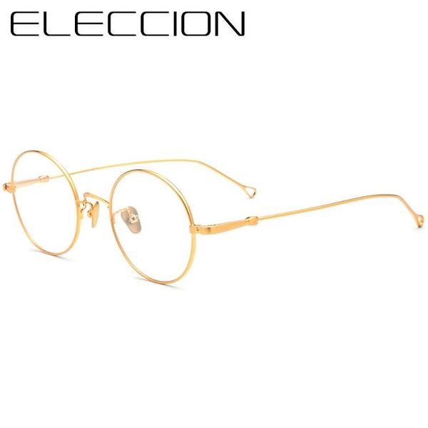 

fashion sunglasses frames eleccion optical glasses frame men 2021 vintage ultralight round prescription eyeglasses titanium clear lens for w, Black