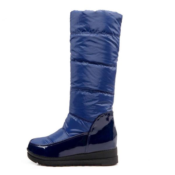 

winter for woman fashion consice boots pure color blue red wedges white comfortable snow knee high 34-40, Black