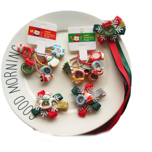 

girls hair accessories alligator clips barrettes headbands children kids children's christmas fashion hairpins susie elk snowflake sock, Slivery;white