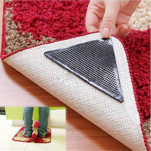 

est rug carpet mat grippers non-slip anti skid washable silicone grip 4pcs set gift home textile for bedroom bathroom bath mats