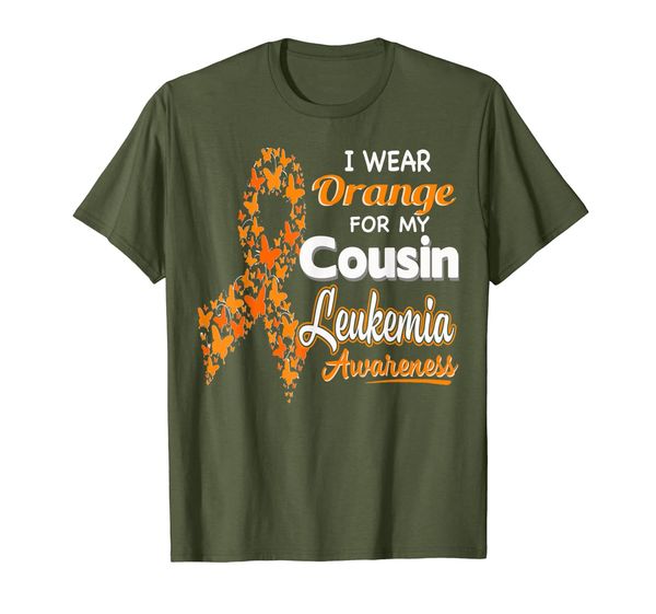

i wear orange for my cousin - leukemia awareness shirt, White;black