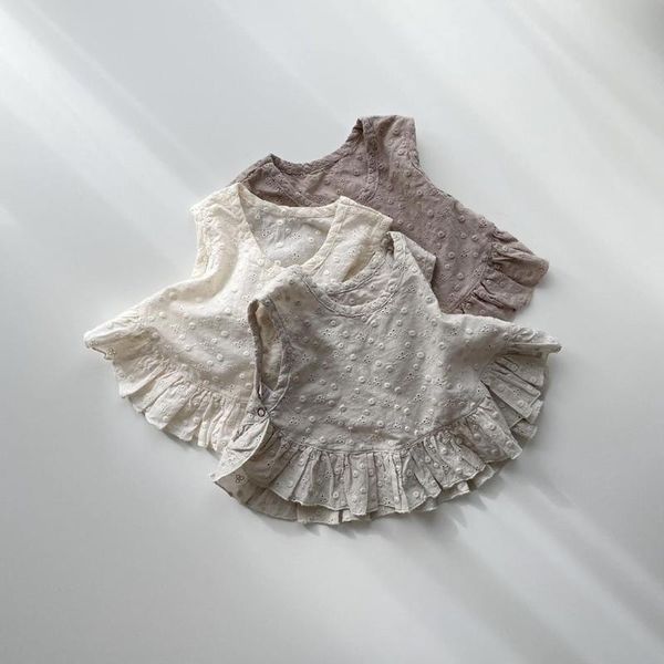 

clothing sets vintage lace hem vest+shorts suit for toddler girls summer set infant born baby outfits children costumes 0-24m, White