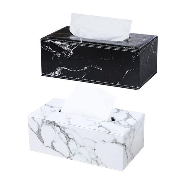

tissue boxes & napkins marbling pu box home office rectangle paper towel holder desknapkin storage container kitchen tray
