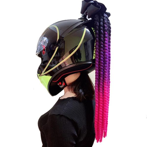 

motorcycle helmets helmet pigtail ponytail bicycle braids hair tails 0