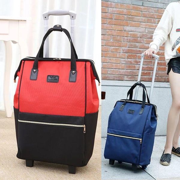 

suitcases large capacity oxford waterproof trolley suitcase maletas de viaje con ruedas envio rolling luggage travel bag fixed casters