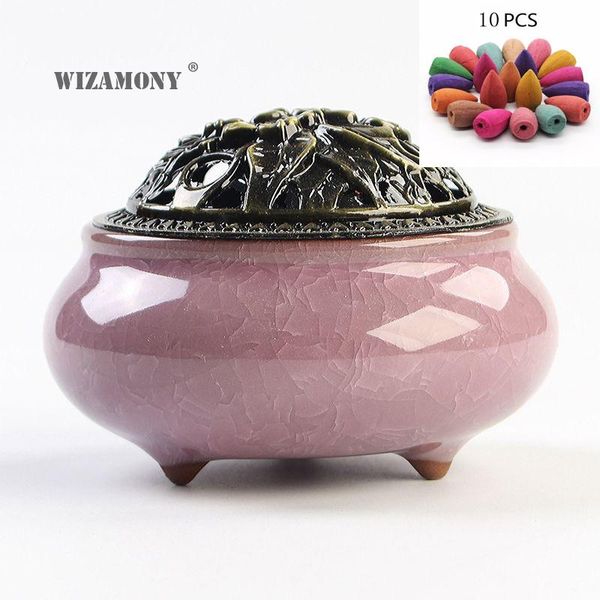 

fragrance lamps wizamony arrival ceramic incense burner alloy mini tibetan sandalwood censer home decor for living room