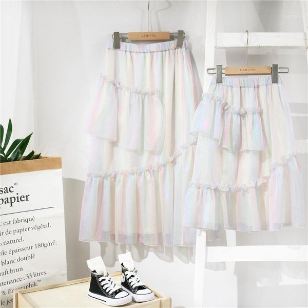 

tonytaobaby summer daughter childrenswear products parent and child fairy half-length-performance skirt girls skirts, Blue