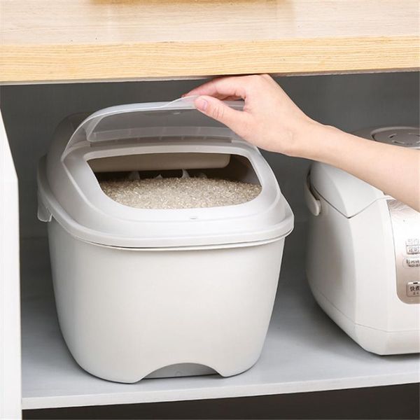

storage baskets rice box sealed moisture-proof large capacity grain flour container kitchen bin flip cover containers