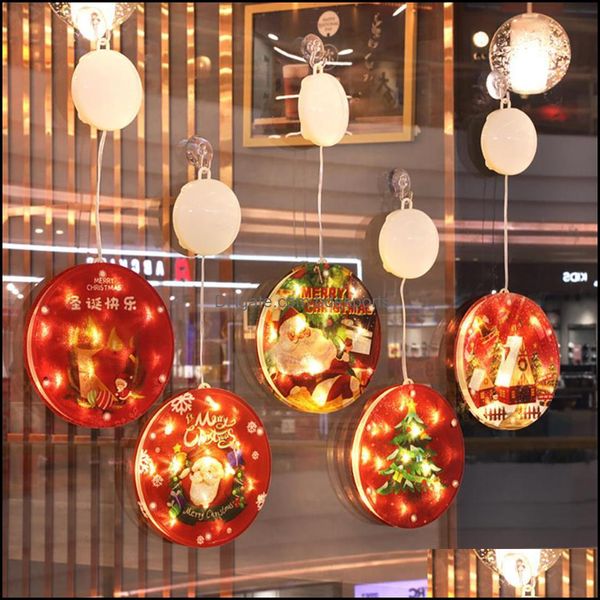 Decorações de Natal Festivo Festa Fontes Home Jardim Redondo LED Decoração Suspensão Curtain Curtain Xmas Árvore Ornaments Ano Novo Shop