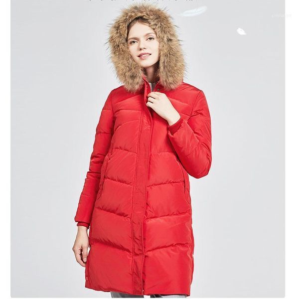 

detachable natural raccoon fur collar hooded down coat outerwear women medium long warm winter jacket 2021 autumn plus size1, Black